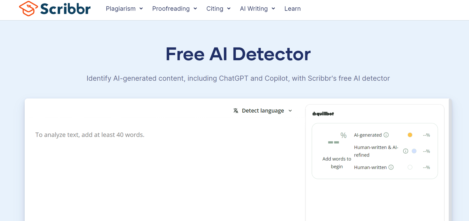 scribber ai detector tool